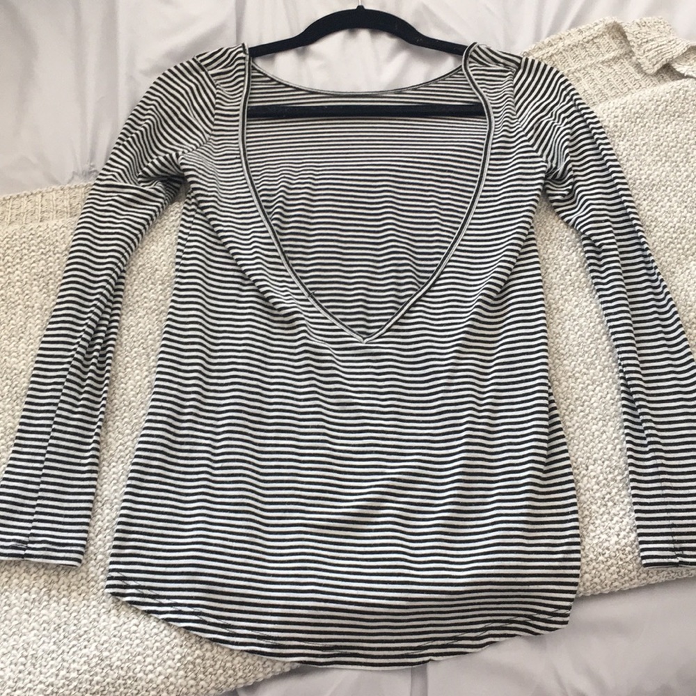 Free People stripe low back long sleeve